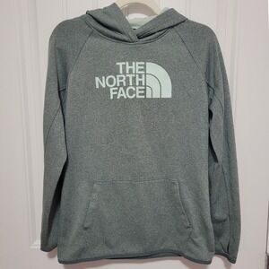 The North Face Women's Size M Green Gray Hoodie Sweatshirt‎ Pullover Pocket